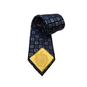 Donald J Trump Signature Collection Mens Neck Tie Blue 100% Silk Luxury Gold Bar